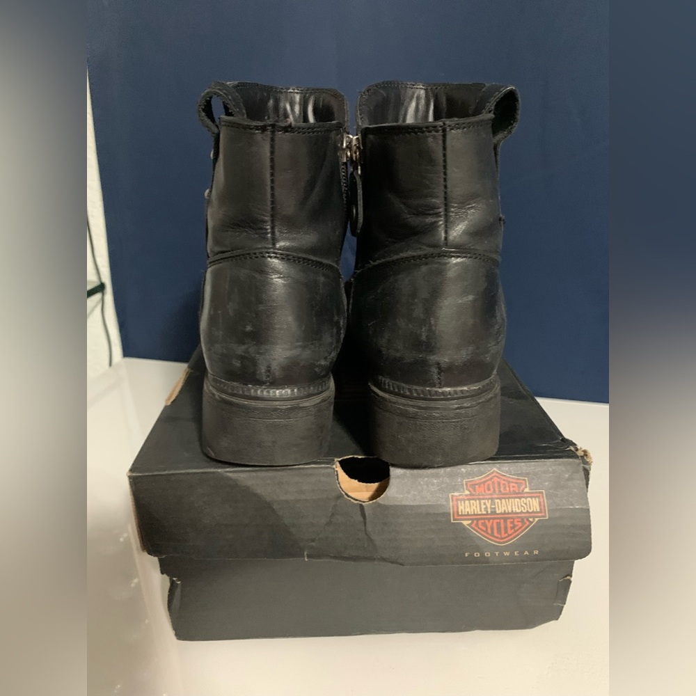 Harley-Davidson Black Leather Women's Combat Moto Boots - Picture 3 of 12
